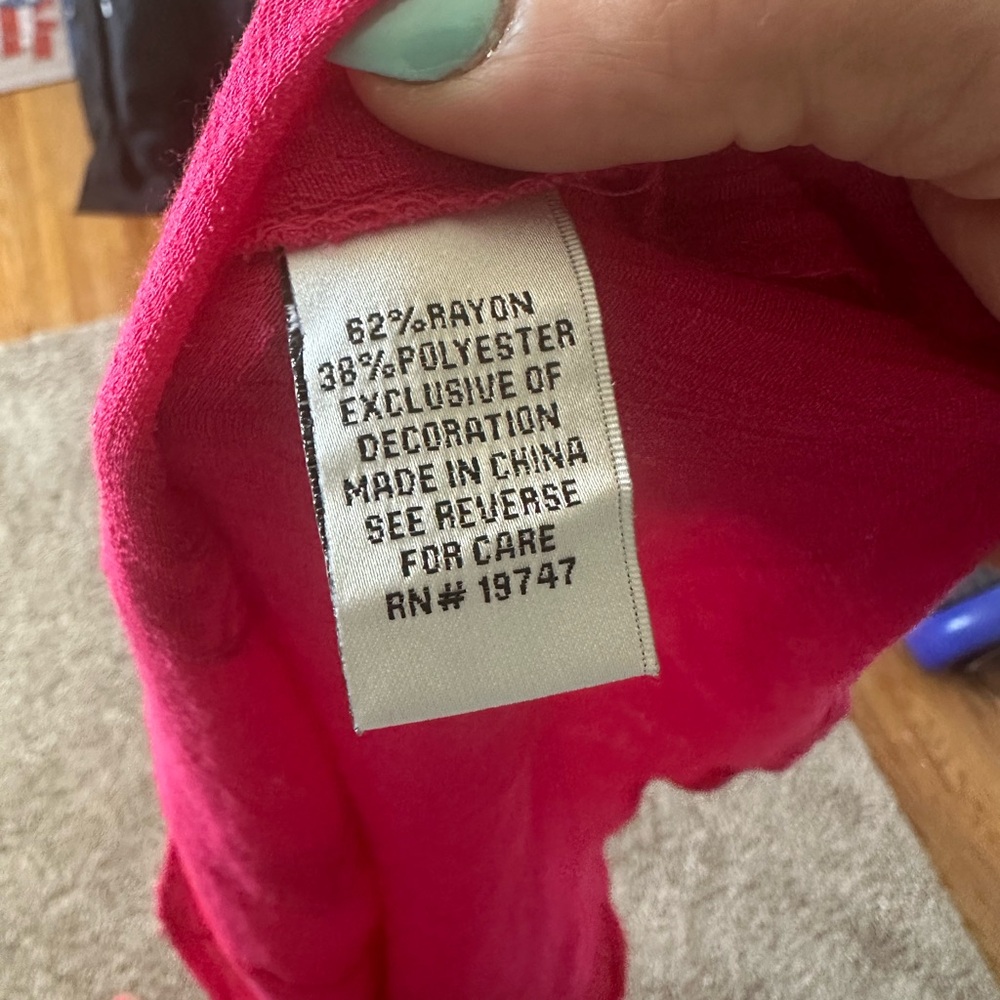 Vibrant Pink Relaxed 3/4 Sleeve Embellished Blouse - Picture 5 of 5